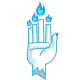 This frozen hand spews icy snow flames you can hurl at your enemies!